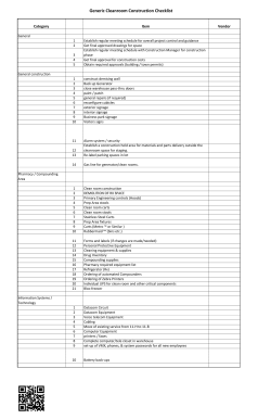 LDT Cleanroom Renovation Checklist GENERIC 053014.xlsx