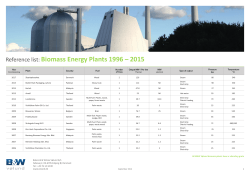 Reference list: Biomass Energy Plants 1996 – 2015