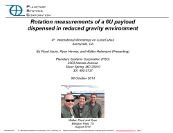Rotation measurements of a 6U payload dispensed in reduced