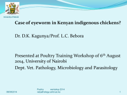 Dr. DK Kagunya/Prof. LC Bebora Presented at Poultry Training