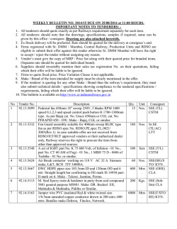 WEEKLY BULLETIN NO. 2014/15 DUE ON 25/08