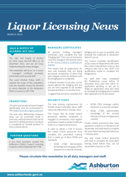 Liquor Licensing News - Ashburton District Council