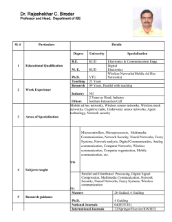 Dr. Rajashekhar C. Biradar - Reva Institute of Technology