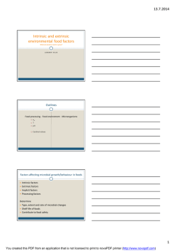 Intrinsic and extrinsic environmental food factors