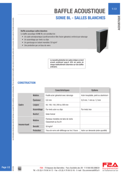 Fiche technique du baffle acoustique SONIE BL