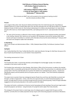 Draft Minutes of Ordinary General Meeting Coffs Harbour Regional