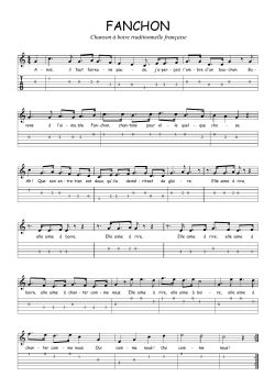 Téléchargez la tablature de guitare de Fanchon en PDF