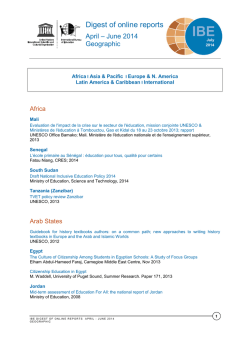Digest of online reports - International Bureau of Education