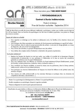 IME Mt Riant - CDI Psychologue 06 2014