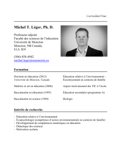 Michel T. Léger, Ph. D. - Université de Moncton