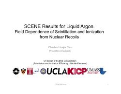 SCENE Results for Liquid Argon: