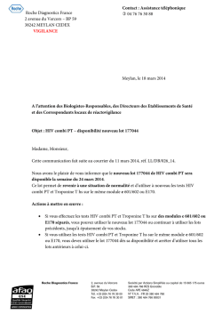 Reactif Elecsys, cobas e HIV COmbi PT - ROCHE