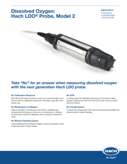 Dissolved Oxygen: Hach LDO&reg; Probe, Model 2