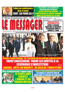 Le Messager N°408 - République Togolaise