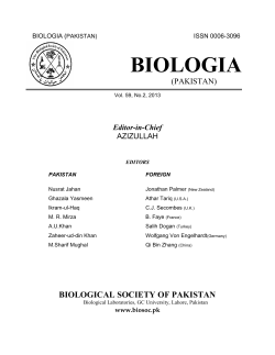 BIOLOGIA - Biological Society of Pakistan