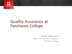 Quality Assurance at Fanshawe College