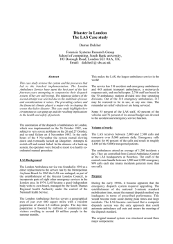 Disaster in London The LAS Case study