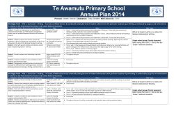 Annual Plan 2014 - Te Awamutu Primary School