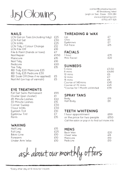 price list - just glowing