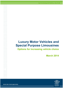 Luxury Motor Vehicles and Special Purpose Limousines—Options