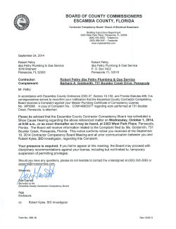 board of county commissioners escambia county, florida