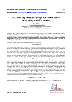 PID lead-lag controller design for second order integrating unstable