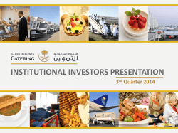 INSTITUTIONAL INVESTORS PRESENTATION