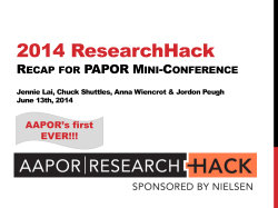 2014 Research Hack Recap, Jennie Lai, Chuck Shuttles