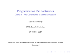 Programmation Par Contraintes - Cours 2 - Arc-Consistance