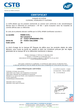 Certificat - Fassa Bortolo