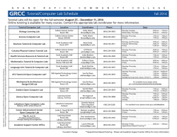 Fall 2014 Tutorial/Computer Lab Schedule