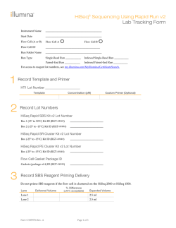 HiSeq Sequencing Using Rapid Run v2 Lab - Support