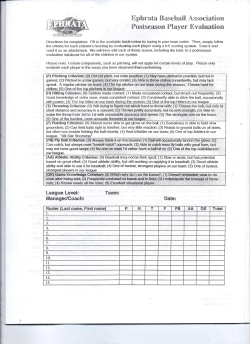 Post Season Evaluation Form - Ephrata Baseball Assocation