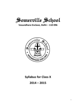 Syllabus For Class X 2014-15