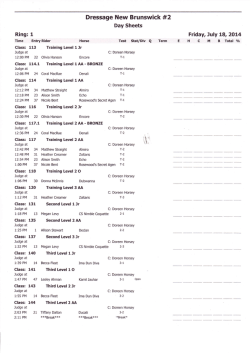 DNB#2 Ride Times - Dressage New Brunswick