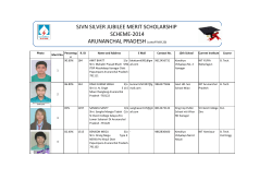 Arunanchal Pradesh - sjvn silver jubilee merit scholarship scheme