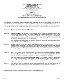 Independent Student Verification Worksheet