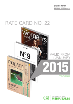 RATE CARD NO. 22 - Lufthansa Media Lounge: Home