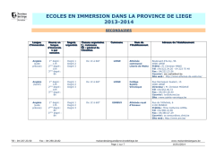 ECOLES EN IMMERSION DANS LA PROVINCE