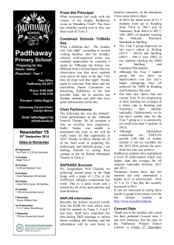 Newsletter 15 - Padthaway Primary School