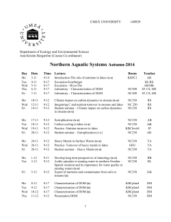 Schedule autumn 2014