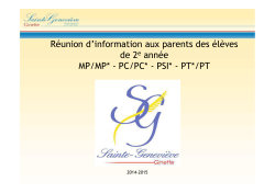 Réunion de parents MP PC PSI nov 2014