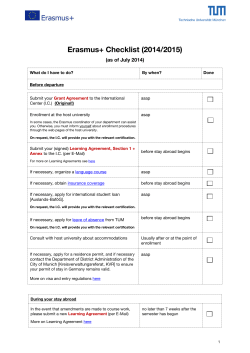 Erasmus+ Checkliste (2014/2015)