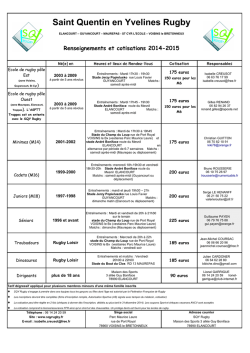 Renseignements et cotisations