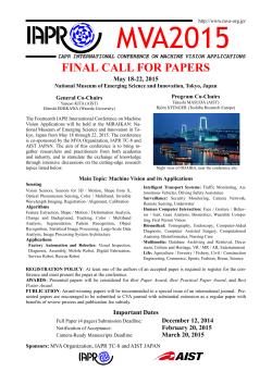 Call for Papers - the MVA Organization