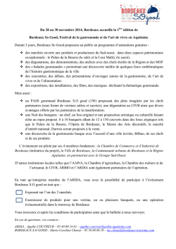 Du 28 au 30 novembre 2014, Bordeaux accueille la 1