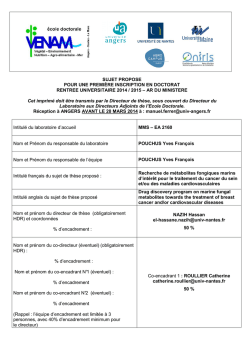 fiche-sujet de th&egrave;se- MMS EA 2160 NANTES - NAZIH
