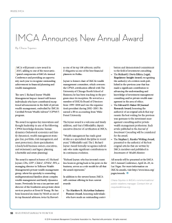 IMCA Announces New Annual Award