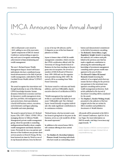 IMCA Announces New Annual Award