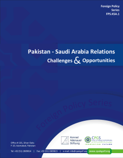 Pakistan-Saudi Arabia Relations: Challenges and Opportunities